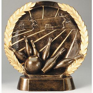 Bowling High Relief Circular Plate Award