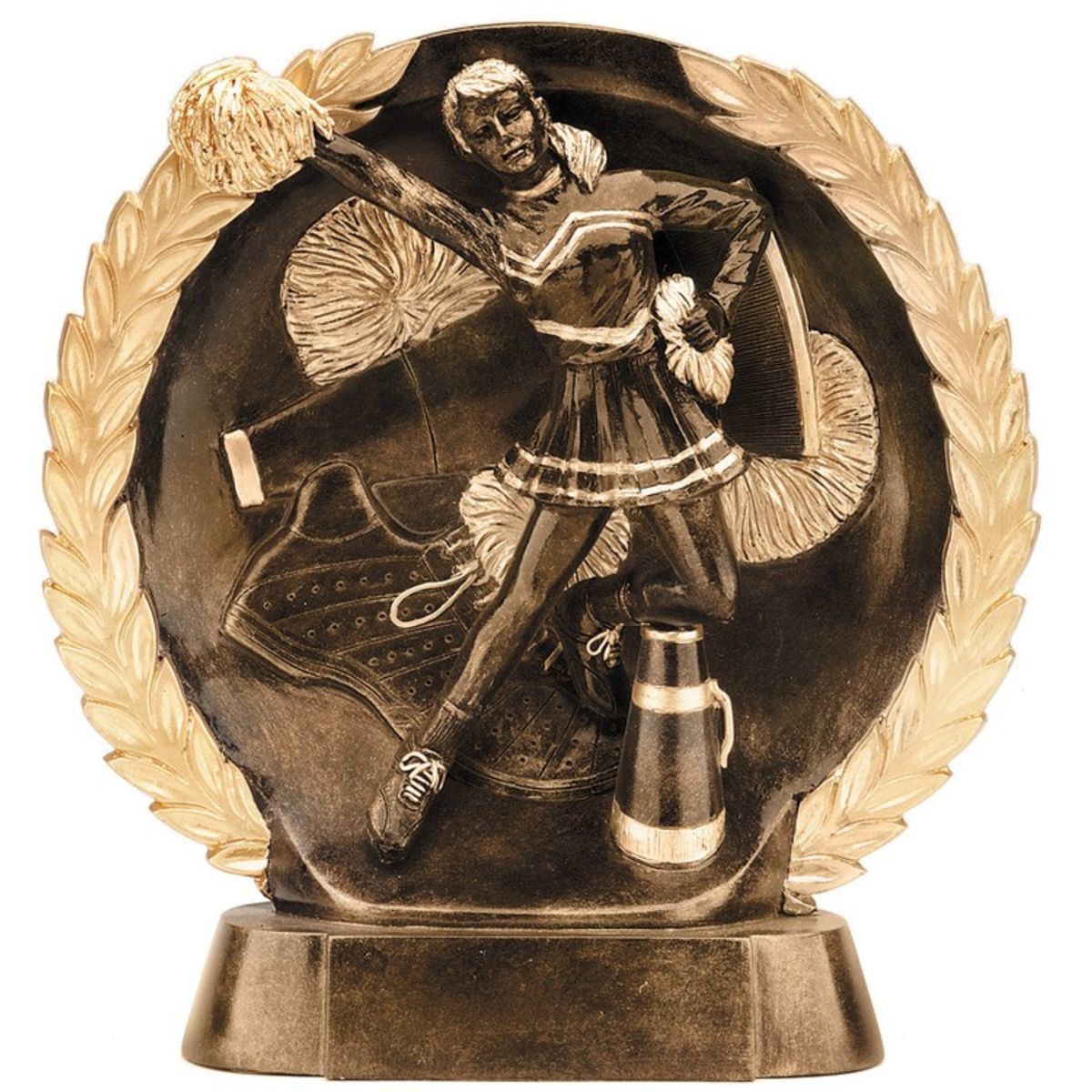 Cheerleader High Relief Circular Plate Award