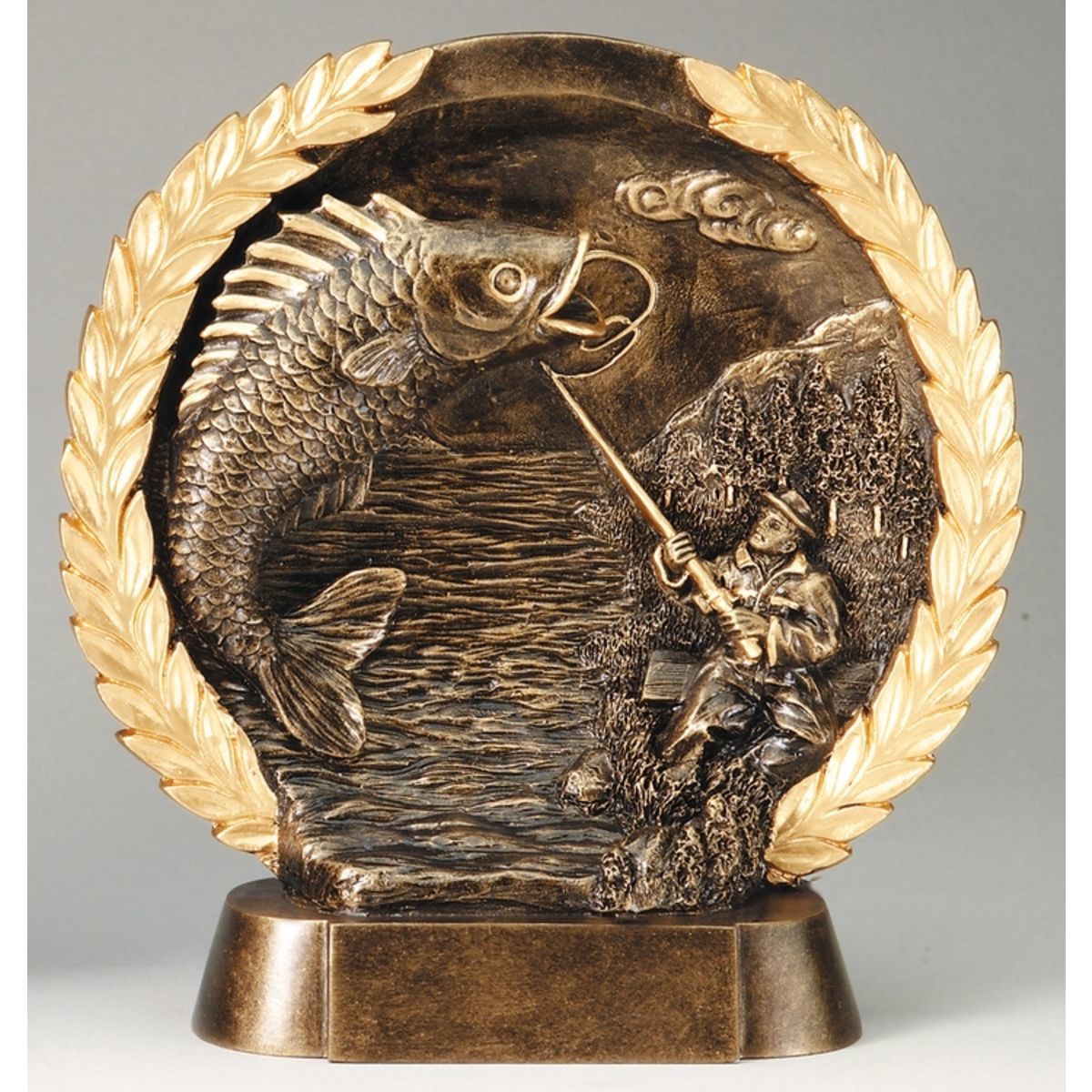 Fishing High Relief Circular Plate Awards