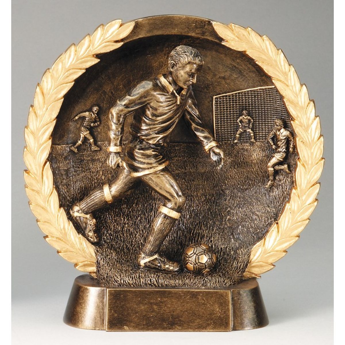 Soccer Male High Relief Circular Plate Award