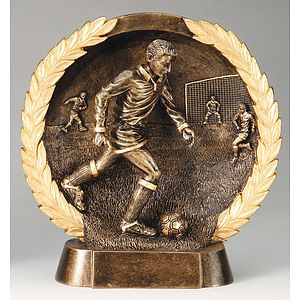 Soccer Male High Relief Circular Plate Award
