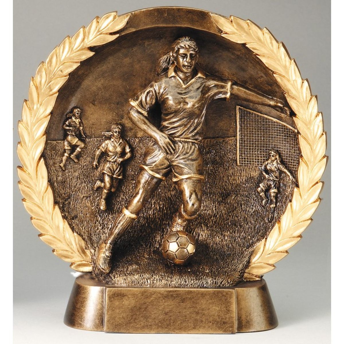 Soccer Female High Relief Circular Plate Award
