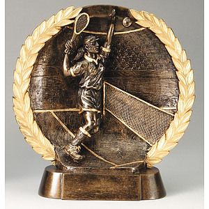 Tennis Female High Relief Circular Plate Award