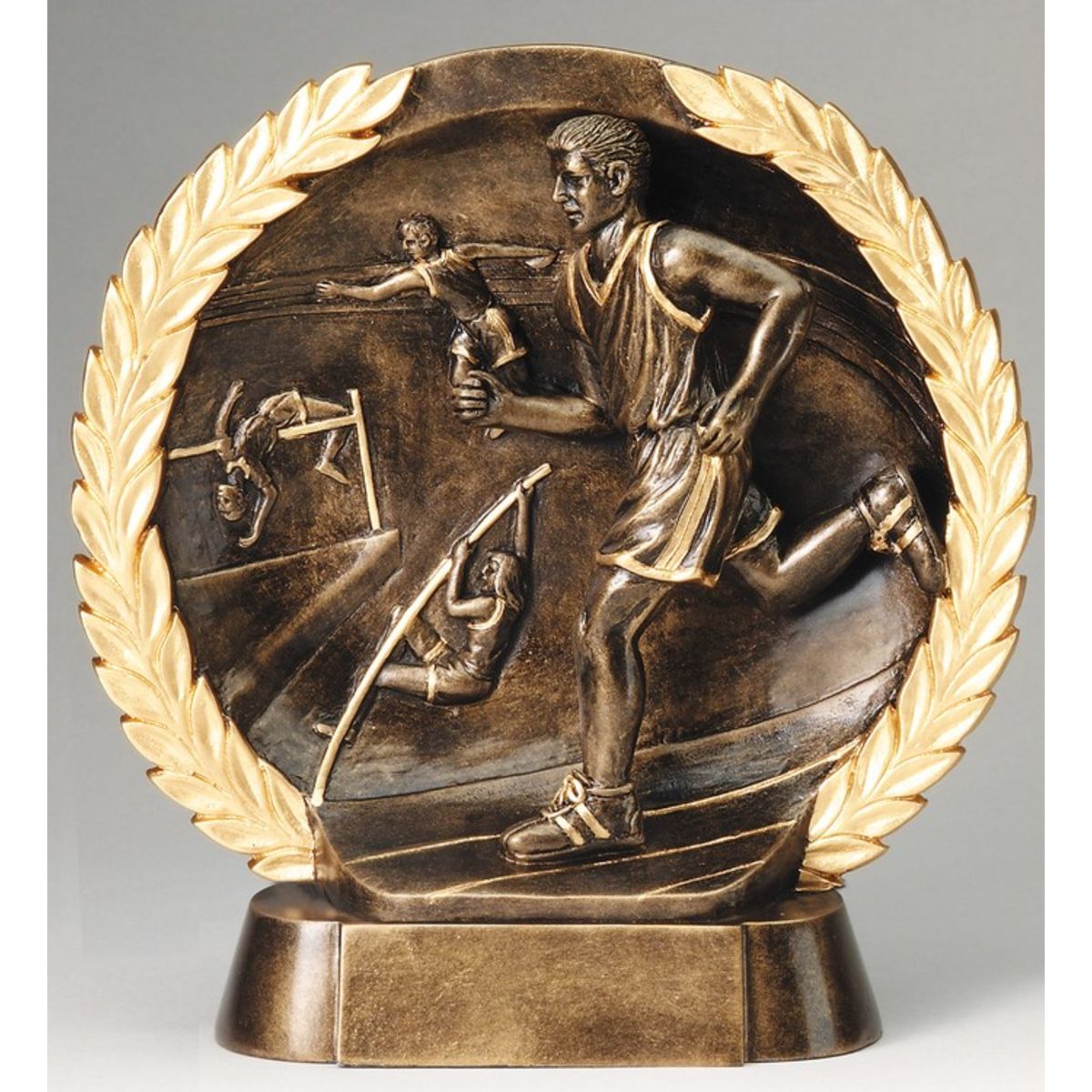 Track Male High Relief Circular Plate Award