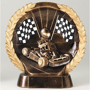 Go Kart High Relief Circular Plate Awards