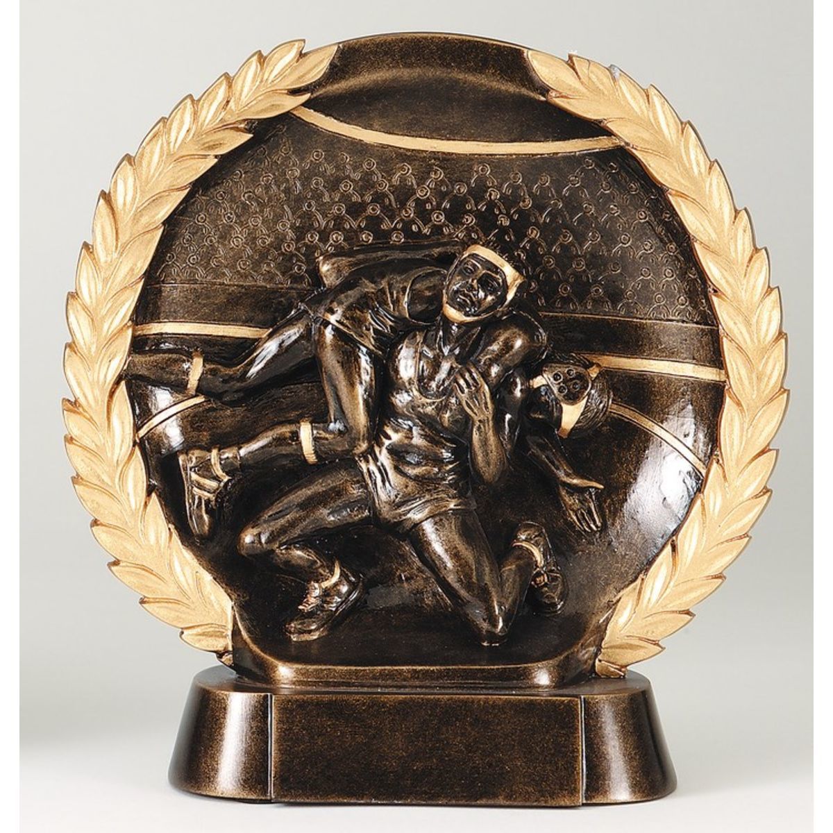 Wrestling High Relief Circular Plate Award
