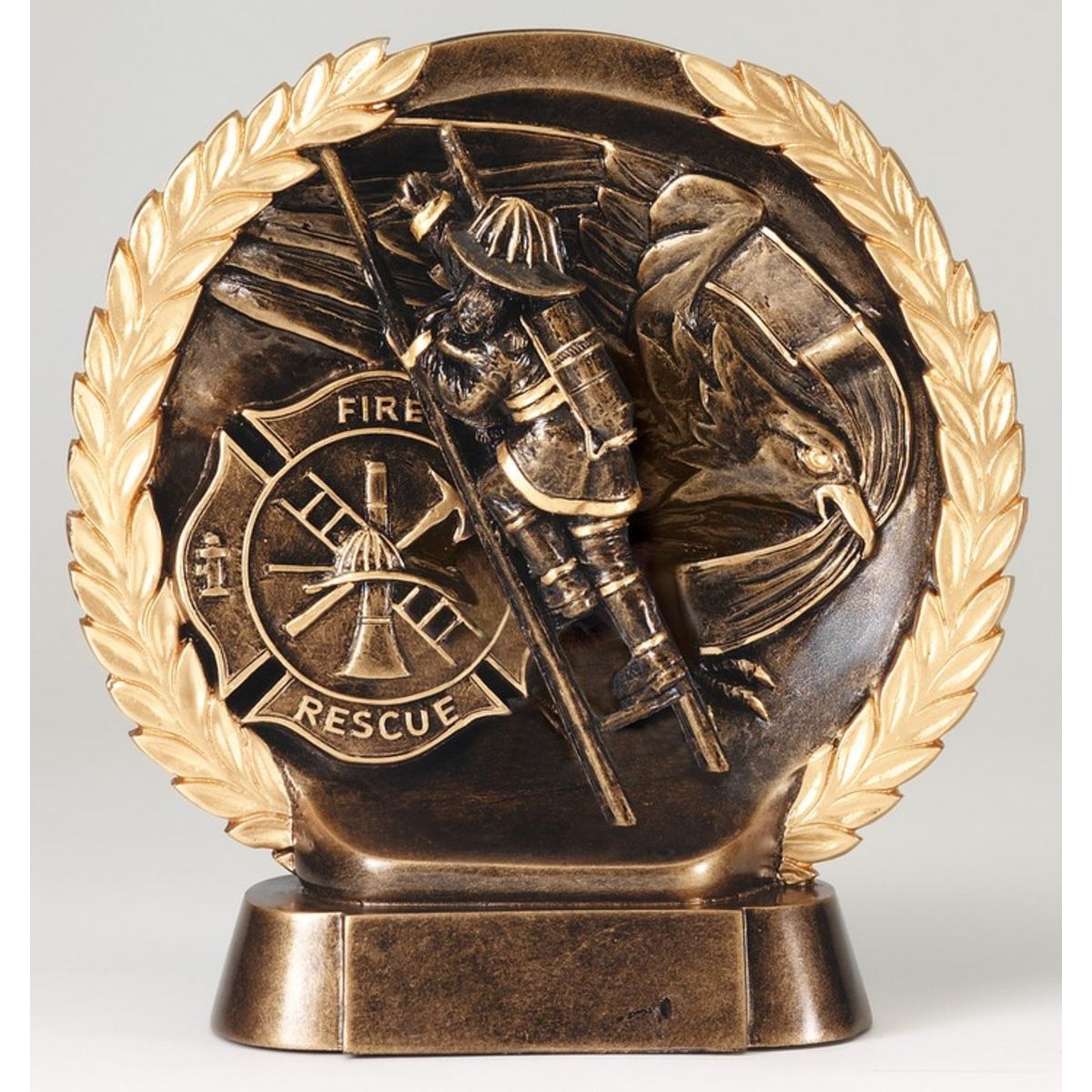 Fireman High Relief Circular Plate Award