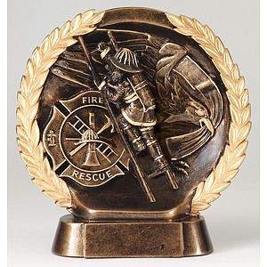 Fireman High Relief Circular Plate Award