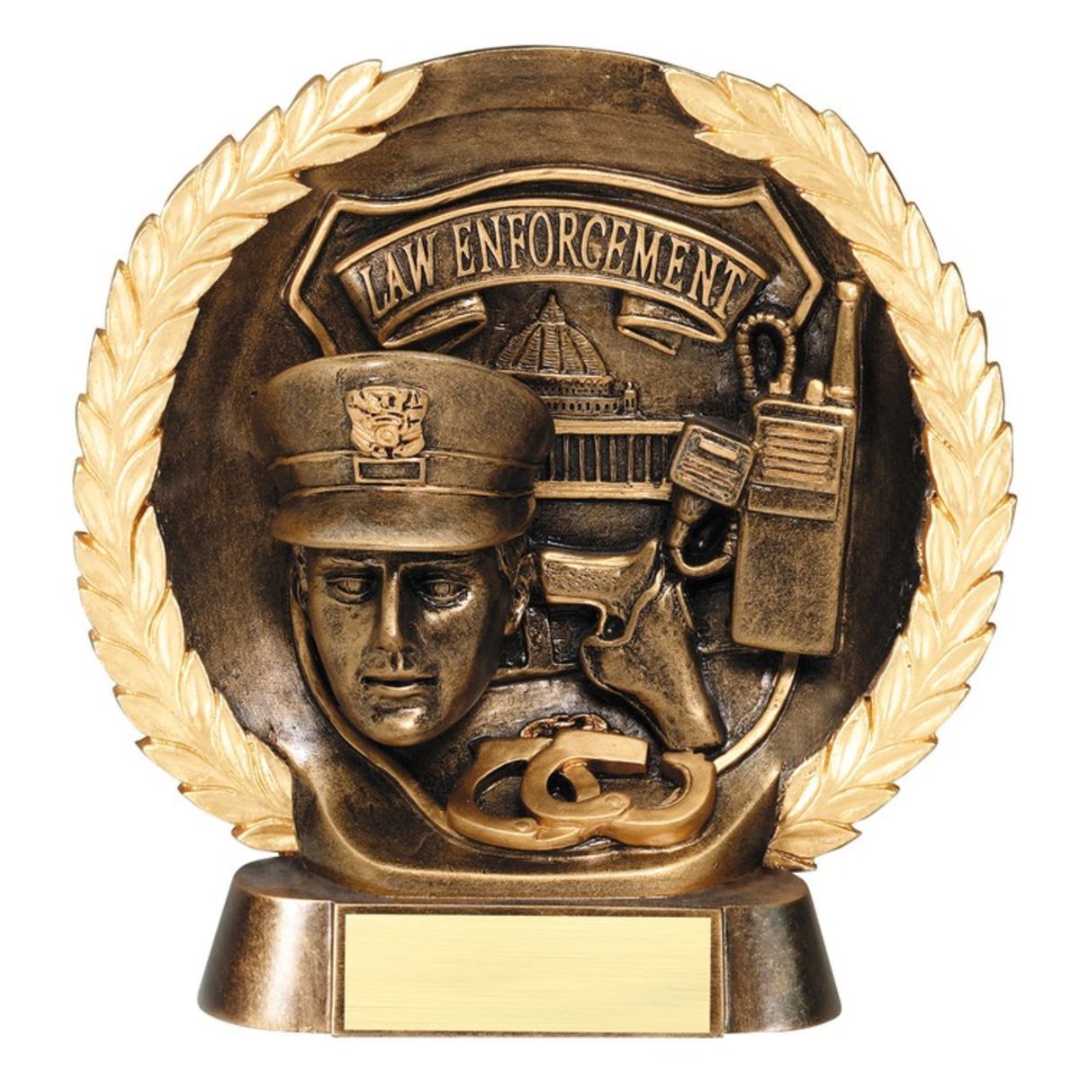 Law Enforcement High Relief Circular Plate Award