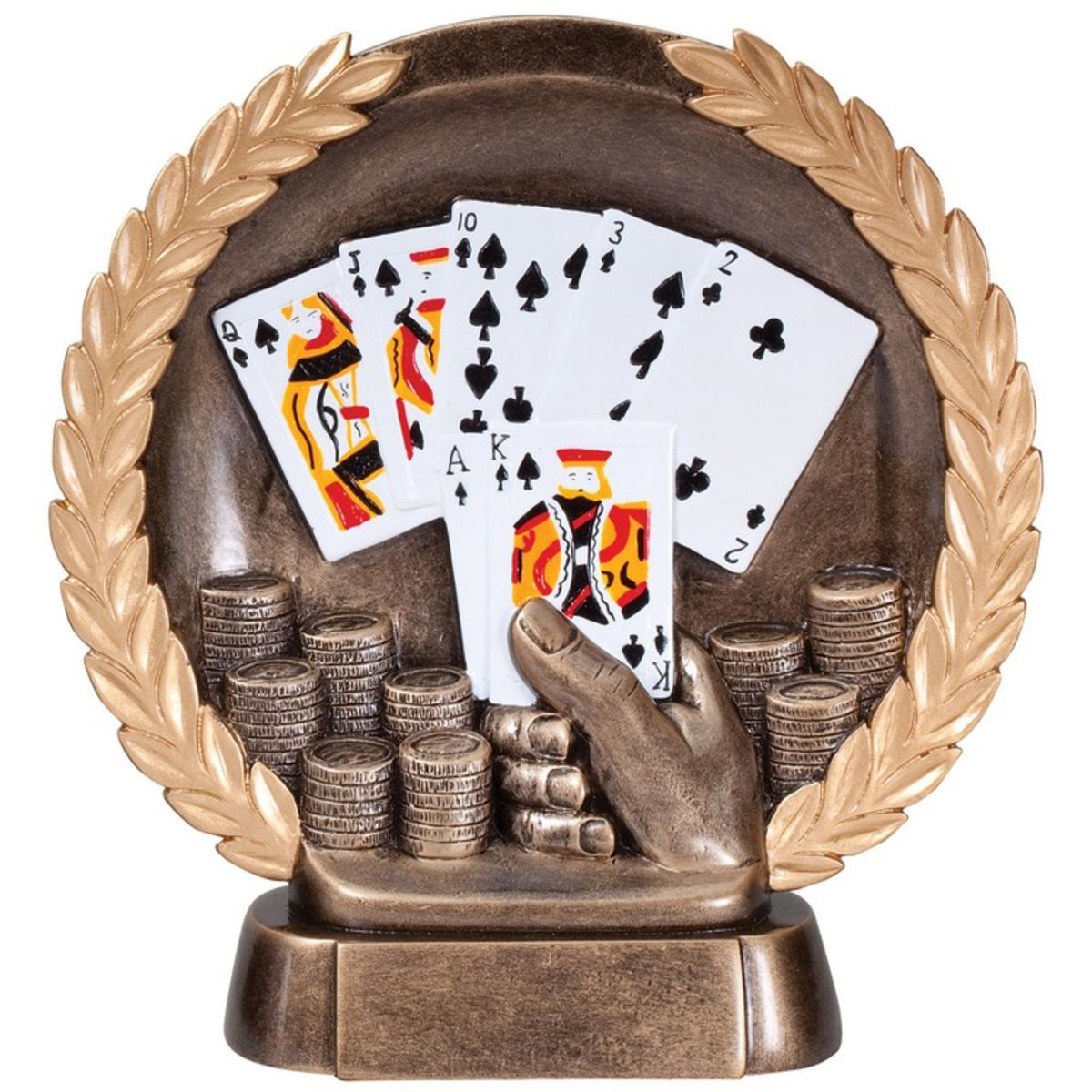 Poker Hand High Relief Circular Plate Award