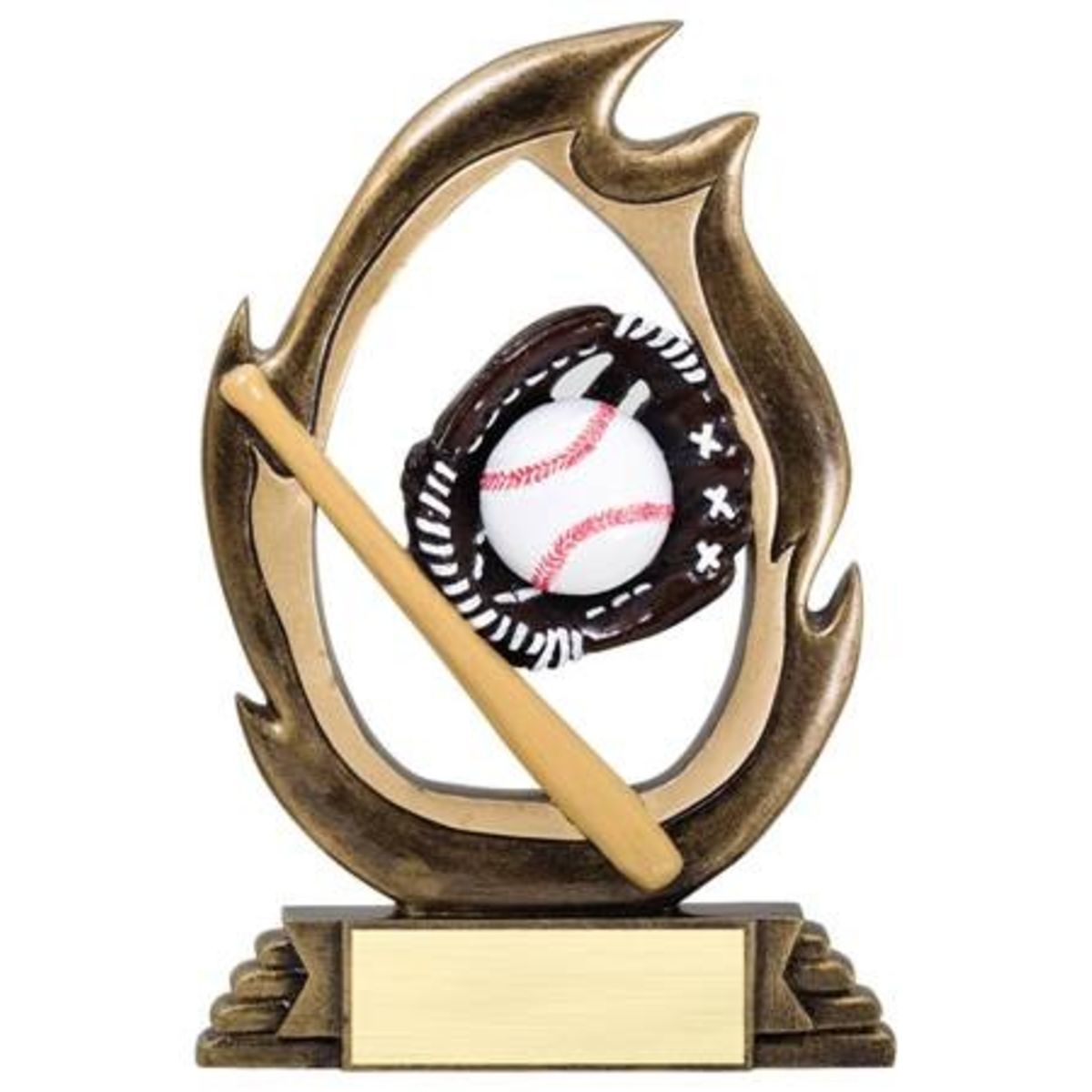 7 1/4" Tall Baseball Flame Series Award