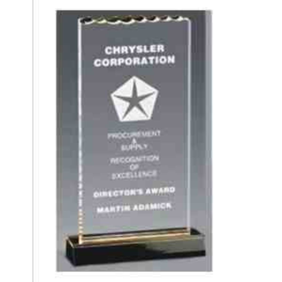 4-1/2" x 8" Gold Reflection Ice Top Acrylic Award