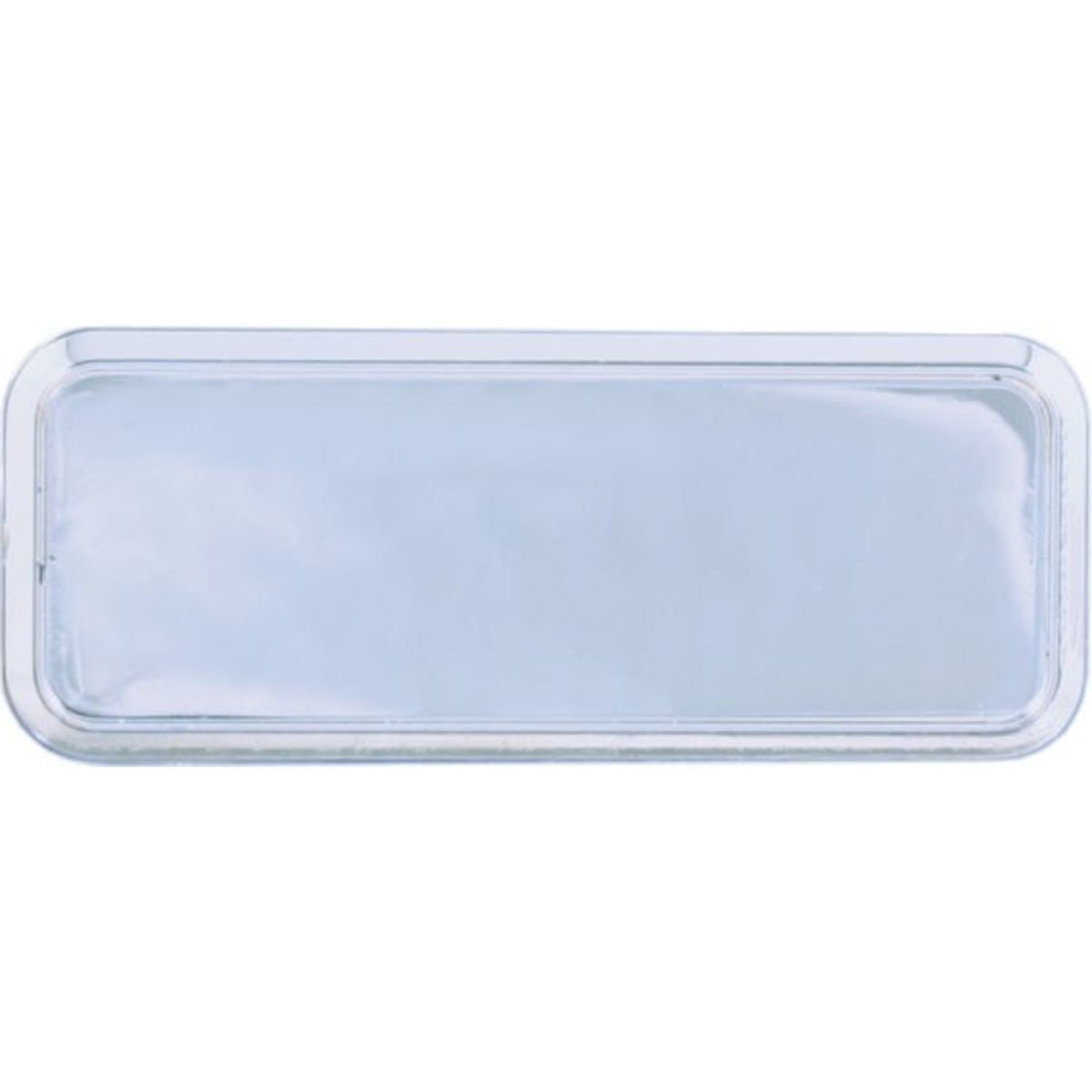 Silver Rectangular Name Badge Frame with Round Corners