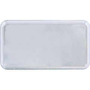 Silver Rectangular Name Badge Frame with Round Corners