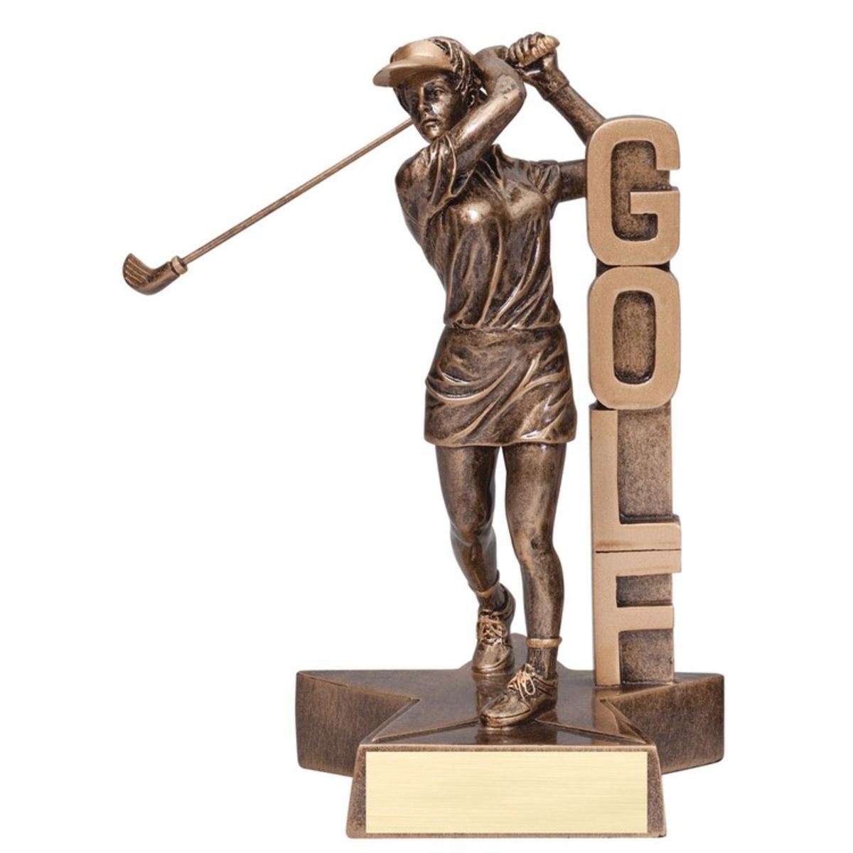 6 1/2" Tall Golf Female Billboard Resin Award