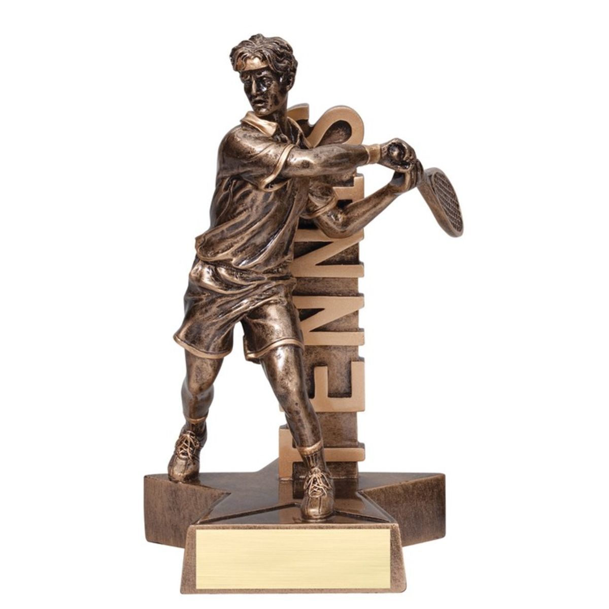 6 1/2" Tall Tennis Male Billboard Resin Award
