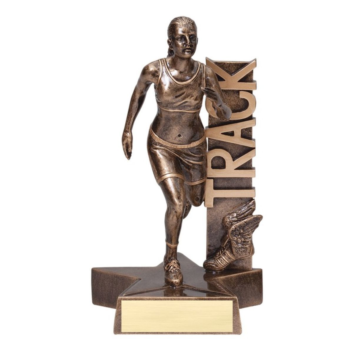 6 1/2" Tall Track Female Billboard Resin Award