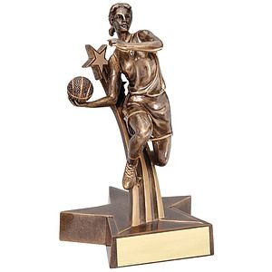 6 1/2" Tall Basketball Female Superstar Resin Award