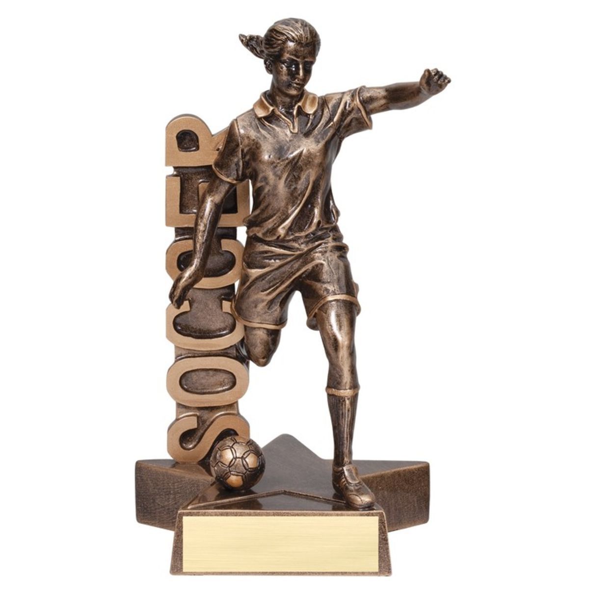 8 1/2" Tall Soccer Female Billboard Resin Award