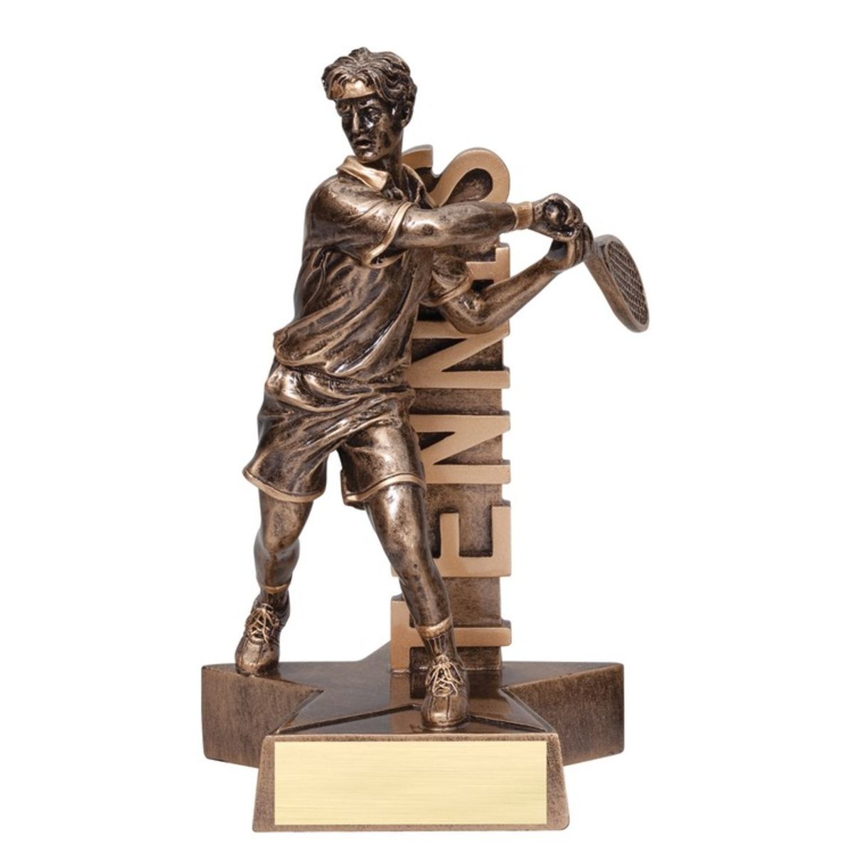 8 1/2" Tall Tennis Male Billboard Resin Award