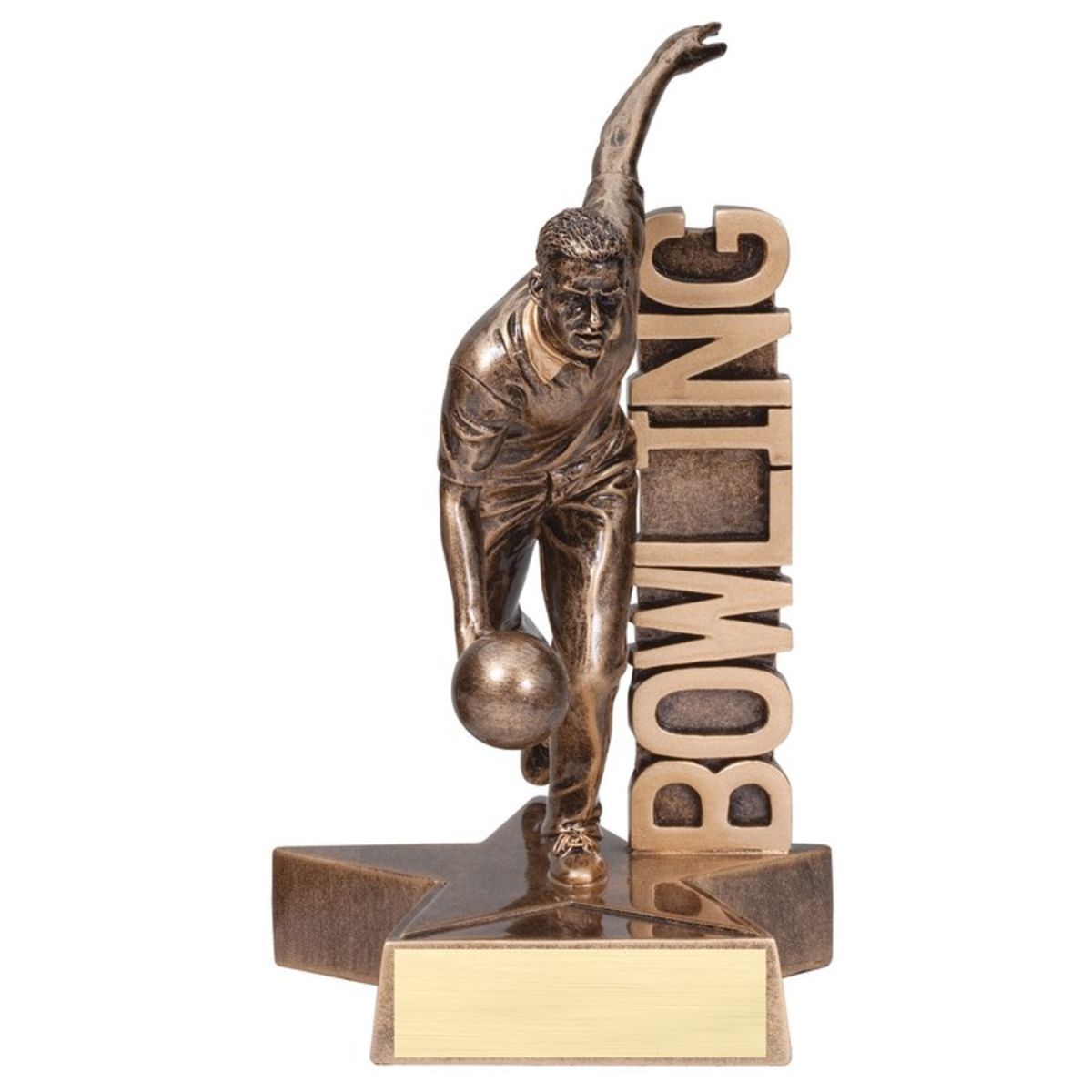 8 1/2" Tall Bowling Male Billboard Resin Award