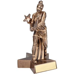 8 1/2" Tall Tennis Female Superstar Resin Award