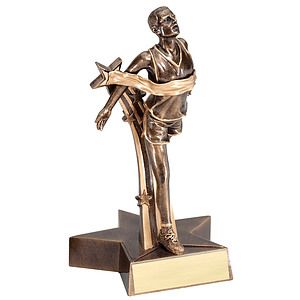 8 1/2" Tall Track Male Superstar Resin Award