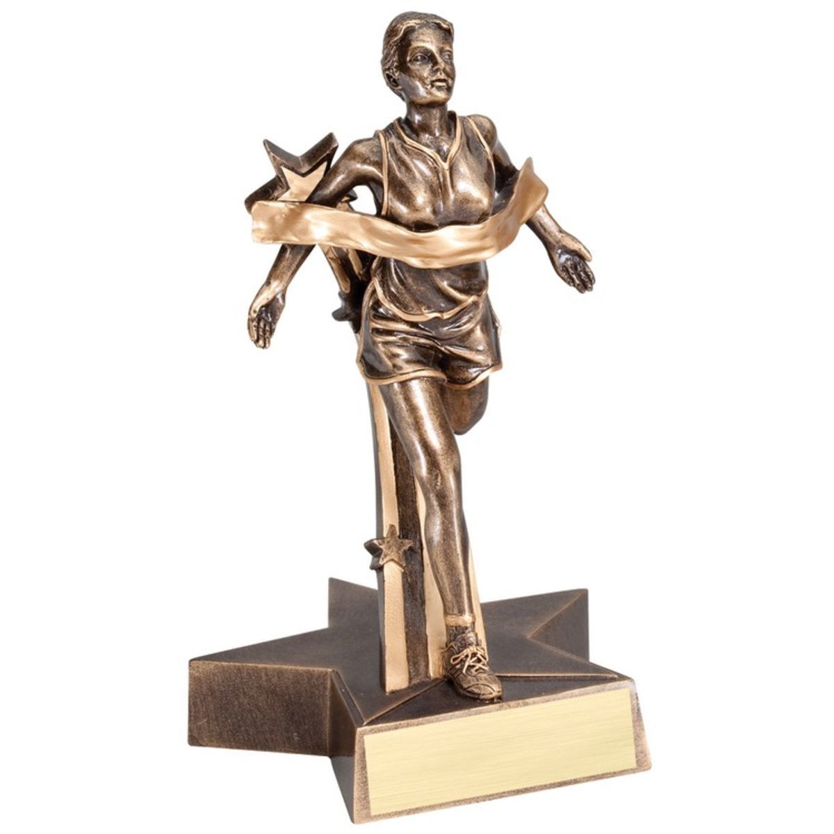 8 1/2" Tall Track Female Superstar Resin Award