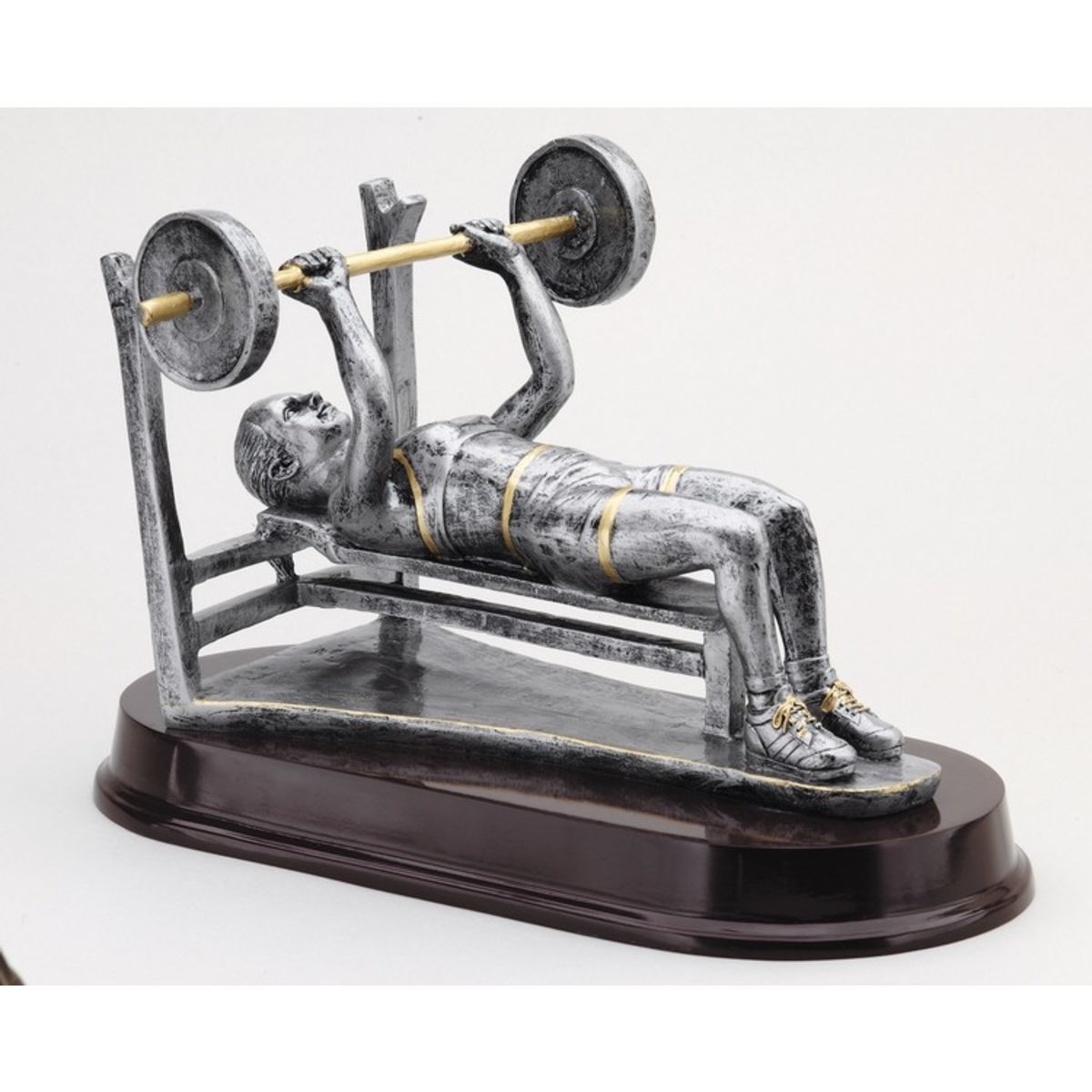 8" Tall Weightlifter Bench Female Weightlifting Figure Award