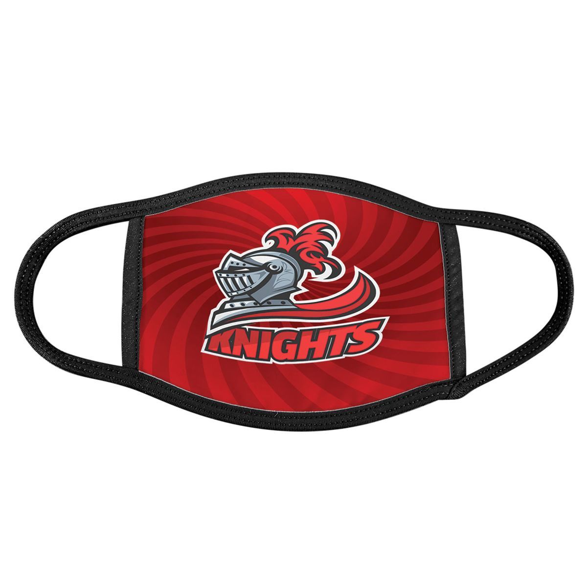 Sublimated Large Face Mask with Black Trim