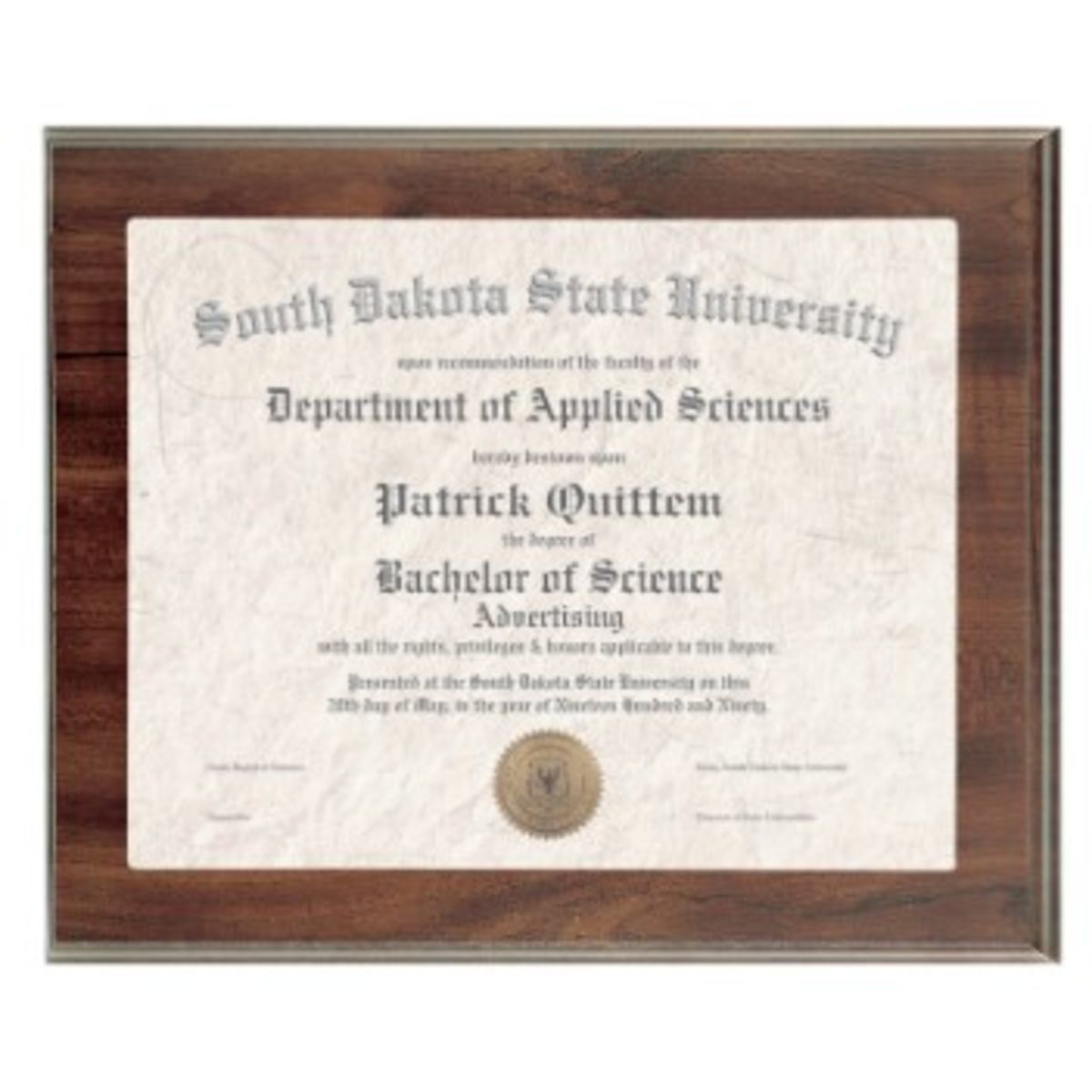 10" x 12" Cherry Finish Slide-In Frame Plaque