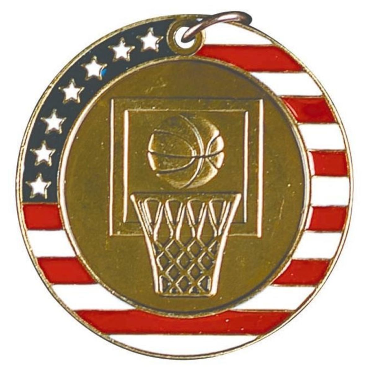 Basketball Stars & Stripes Medal, 2"