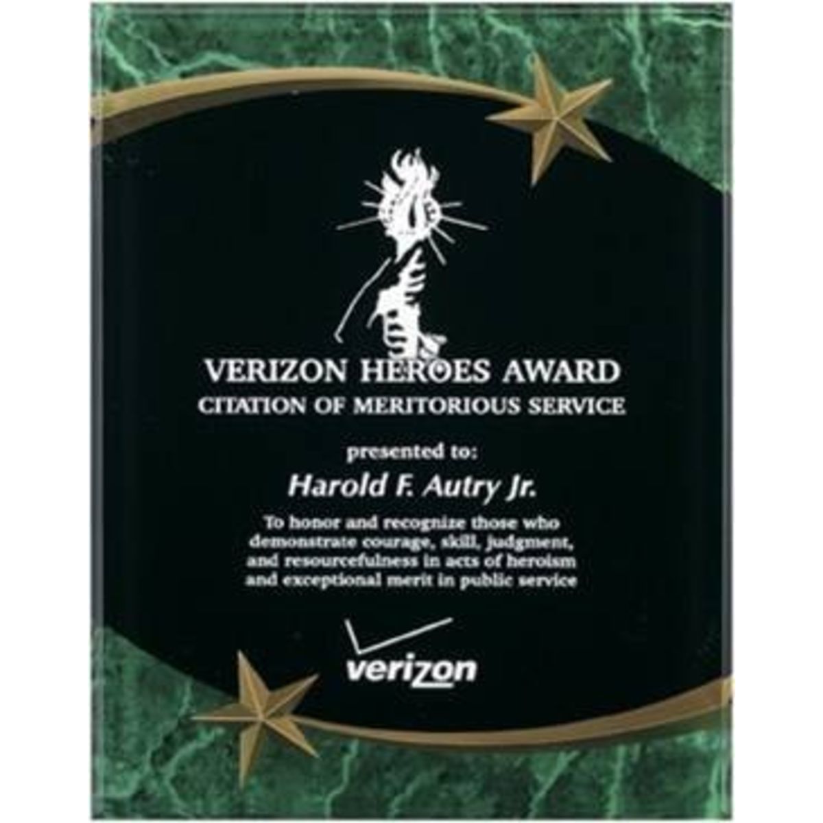 9" x 11" Green Marble Shooting Star Acrylic Plaque
