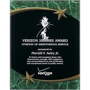 9" x 11" Green Marble Shooting Star Acrylic Plaque