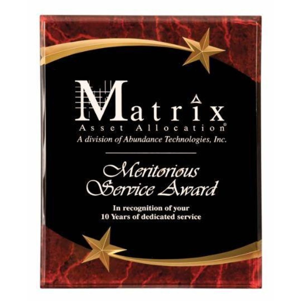 9" x 11" Red Marble Shooting Star Acrylic Plaque
