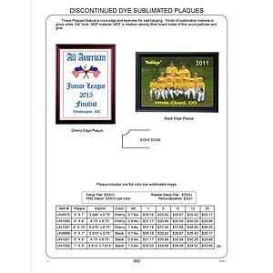 5" x 7" Full Color Dye Sublimated Cherry Edge Plaque