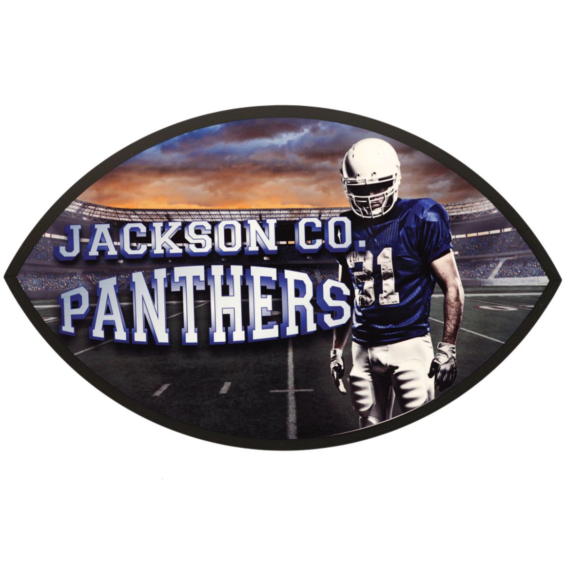 6-1/4" x 10-1/2" Full Color Dye Sublimated No Edge Football Shaped Plaque