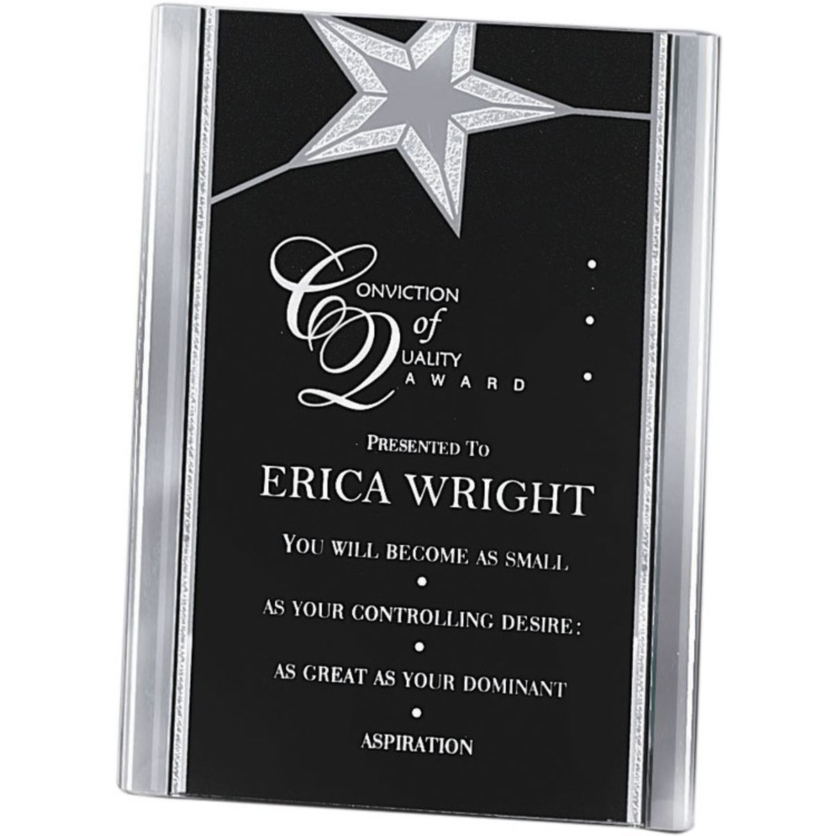 Silver Star Acrylic Stand-Up Plaque (Discontinued) (Reduced Price)
