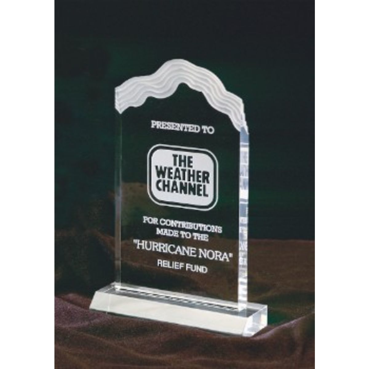 4-1/2" x 7-5/8" Clear White Cap Edge Acrylic Award
