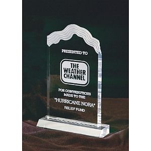 4-1/2" x 7-5/8" Clear White Cap Edge Acrylic Award
