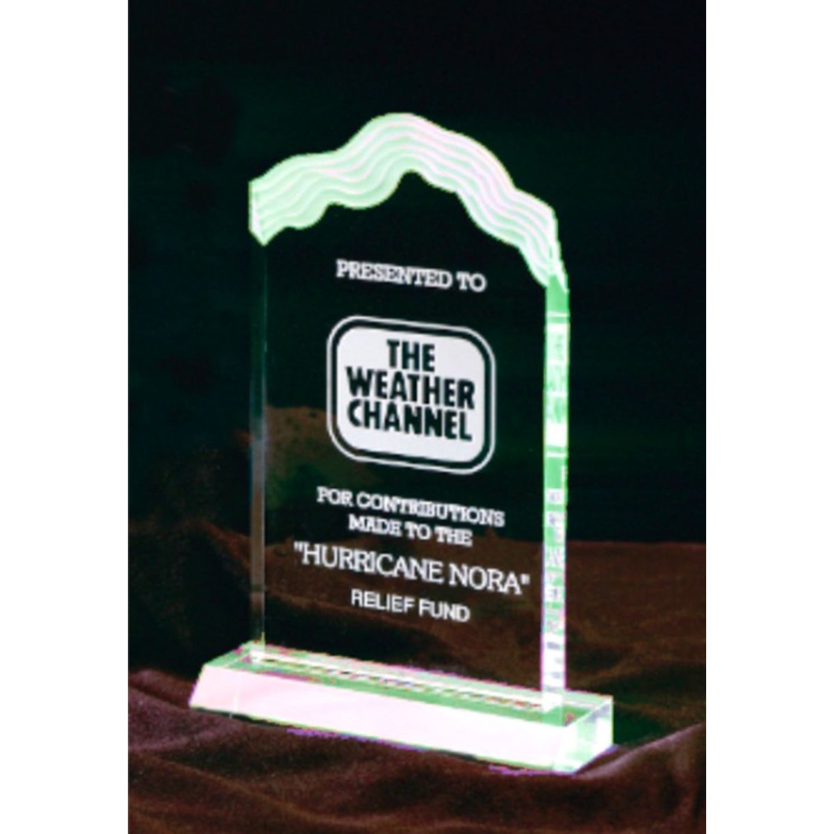 5" x 8-5/8" Jade White Cap Edge Acrylic Award