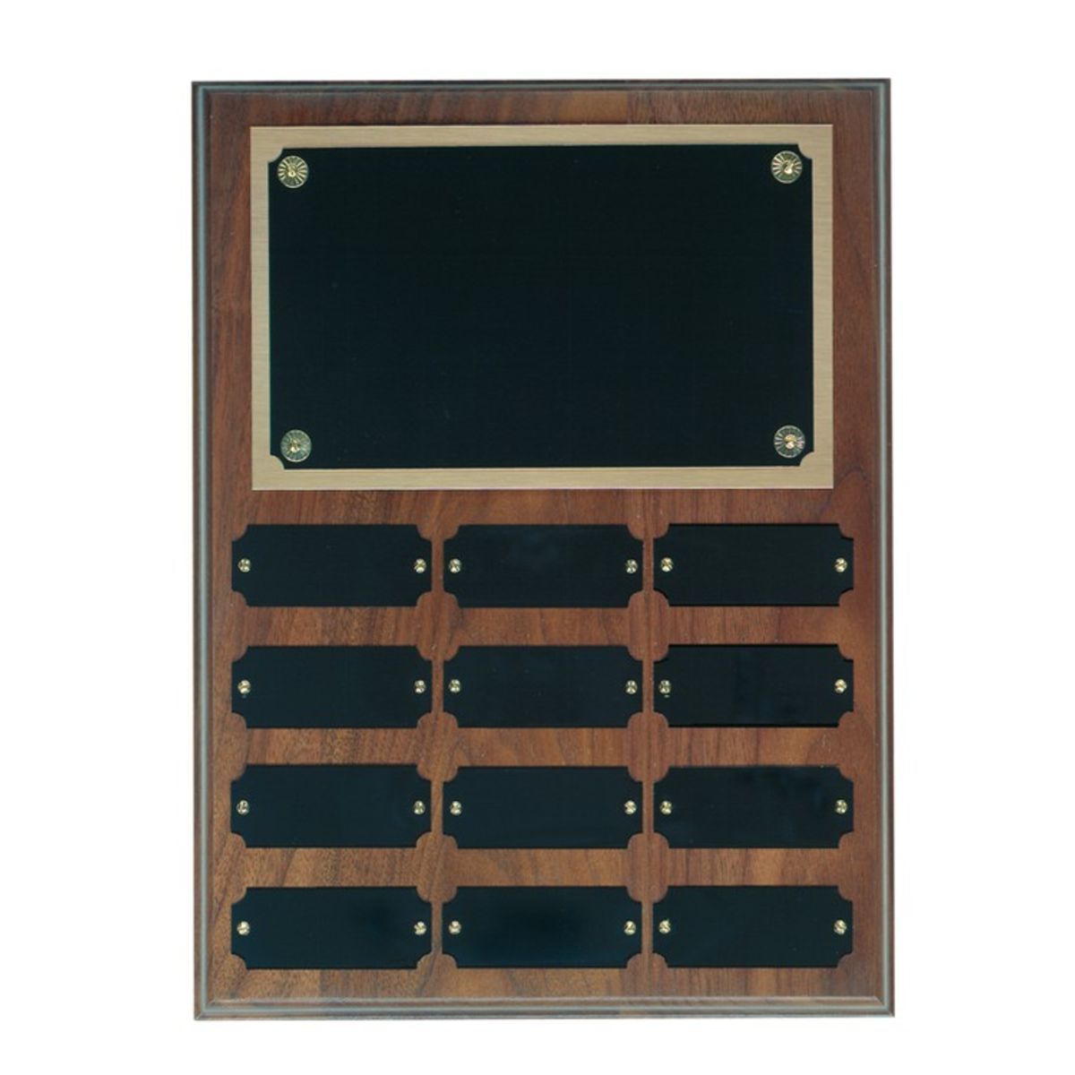 12 Plate Genuine Walnut Step Edge Perpetual Plaques