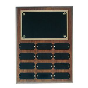 12 Plate Genuine Walnut Step Edge Perpetual Plaques