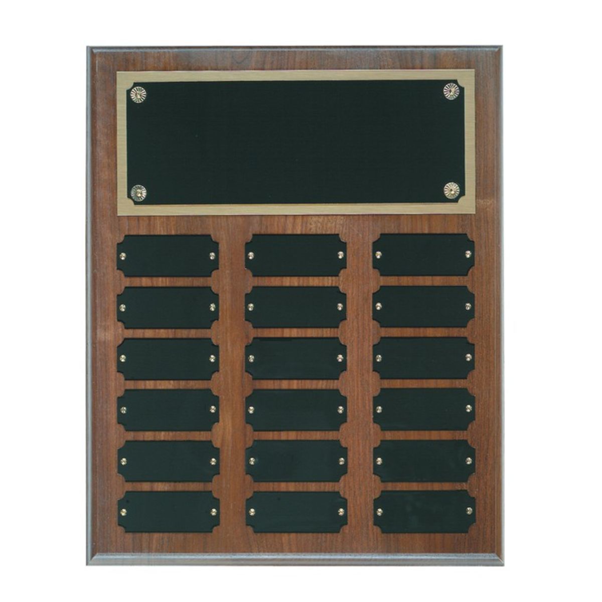 18 Plate Genuine Walnut Step Edge Perpetual Plaques