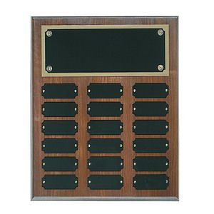 18 Plate Genuine Walnut Step Edge Perpetual Plaques