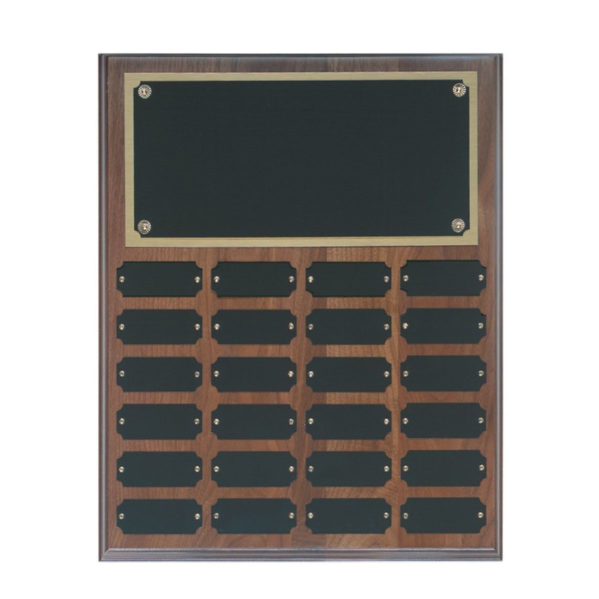 24 Plate Genuine Walnut Step Edge Perpetual Plaques