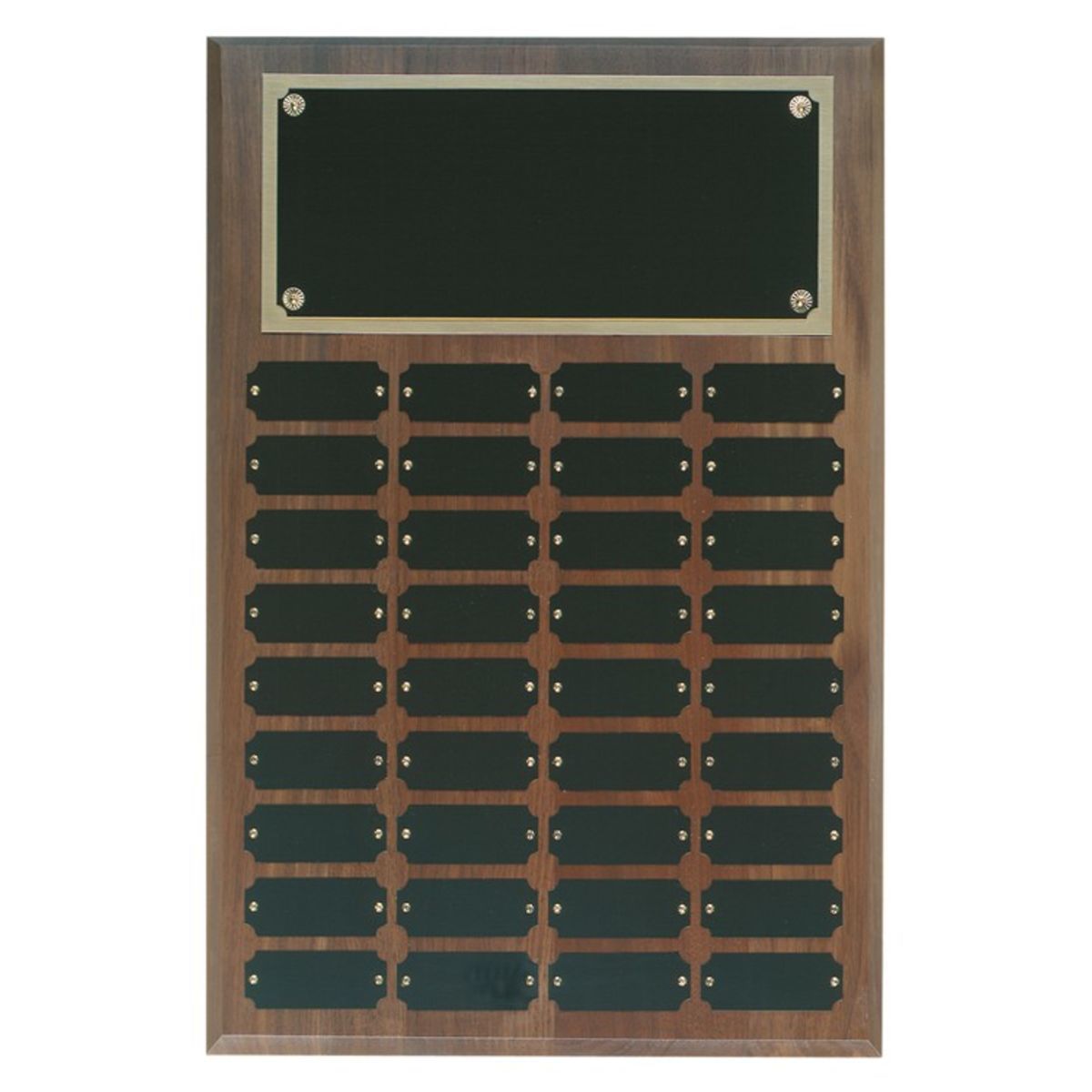 36 Plate Genuine Walnut Step Edge Perpetual Plaques