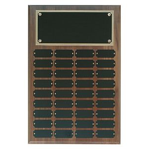 36 Plate Genuine Walnut Step Edge Perpetual Plaques