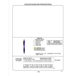 Purple Pad Printed Plastic Ball Point Pen