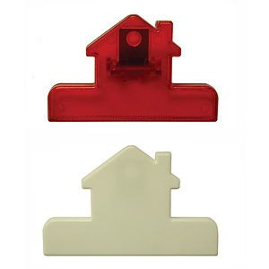 4" House Shaped Bag Clips - Solid White